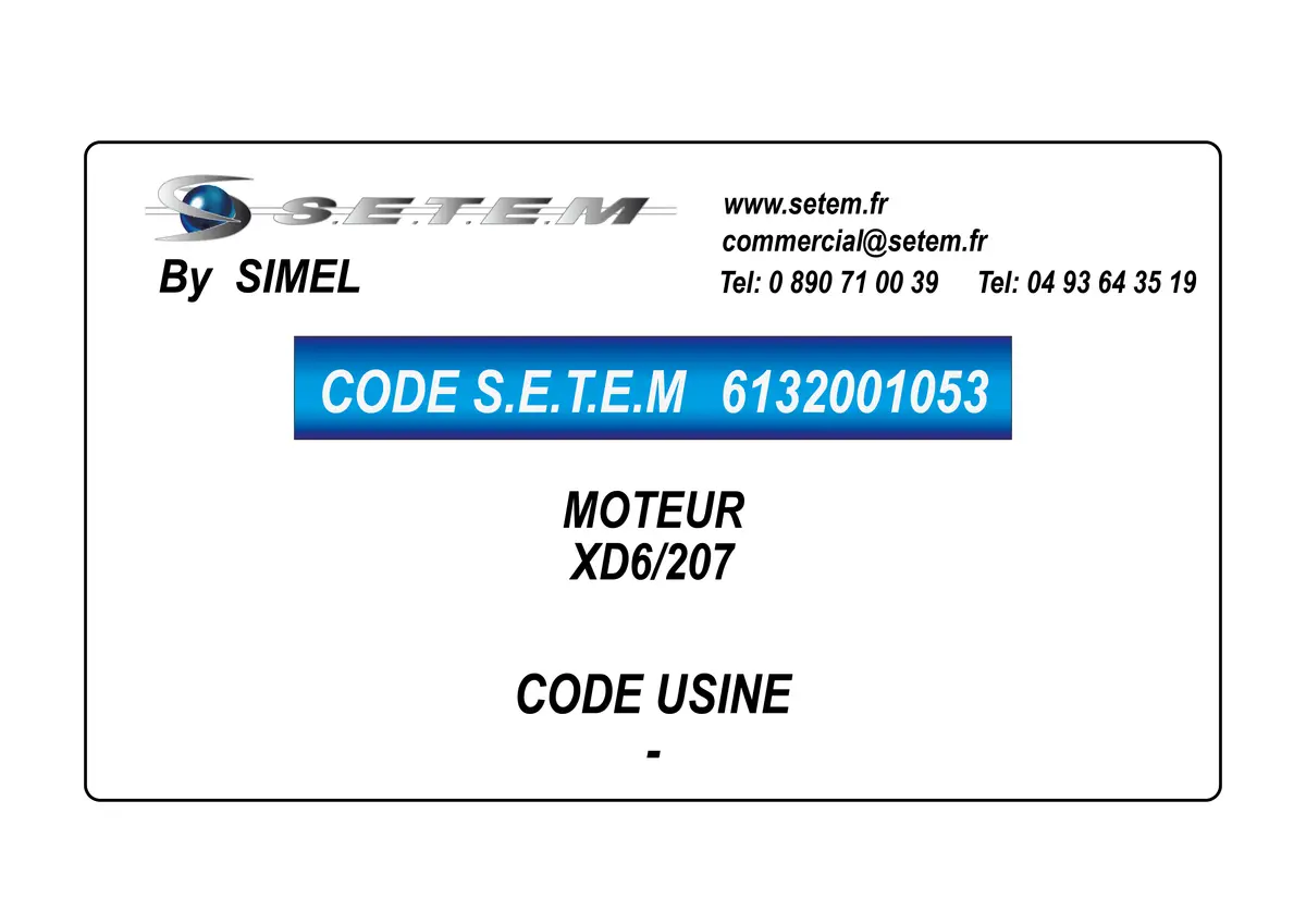 6132001053-MOTEUR SIMEL XD6/207