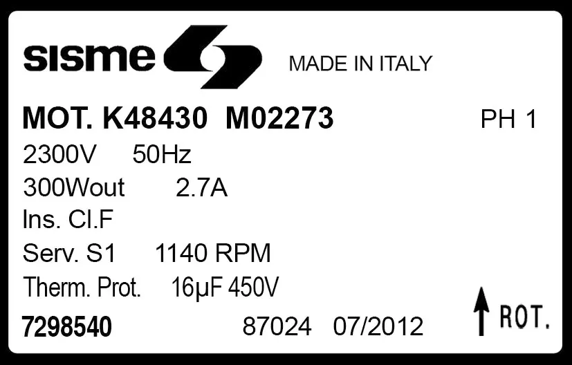 6185000551-MOTEUR SISME K48430M02273 "7298540" 2