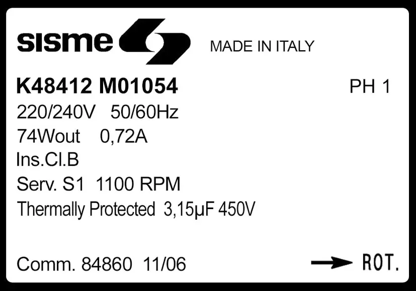6185001165-MOTEUR SISME K48412MO1054 "141343" 2