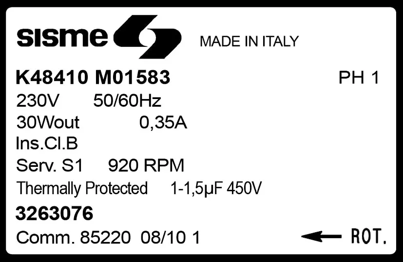 6185001583-MOTEUR SISME K48410M01583 "3263076" 2