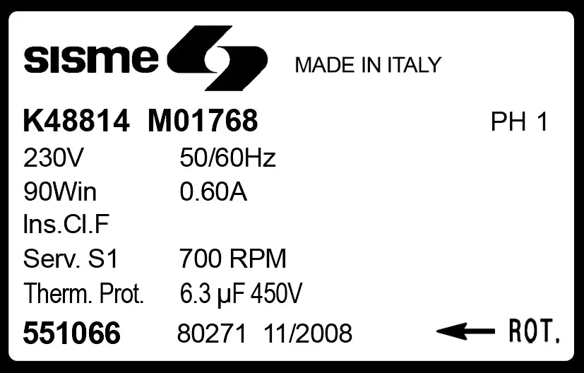 6185001768-MOTEUR SISME K48814M01768 "551066" 2