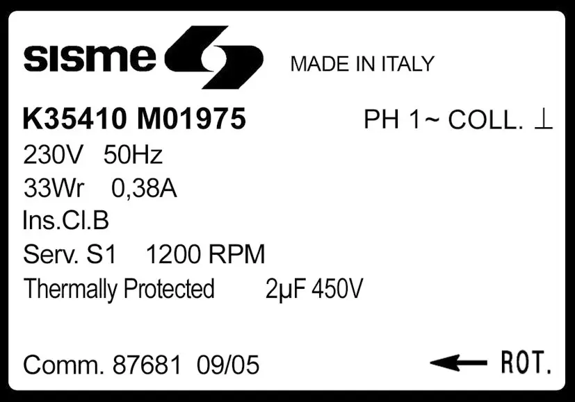 6185001975-MOTEUR SISME K35410M01975 2