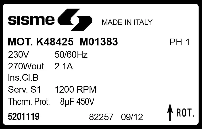 6185003019-MOTEUR SISME K48425MO1383 "5201119" 2