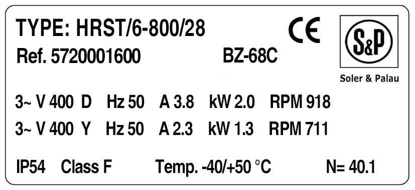 6194000050-VENTILATEUR SP HRST/6.800/28.BZ.68 E2C "024.35438.000" 2