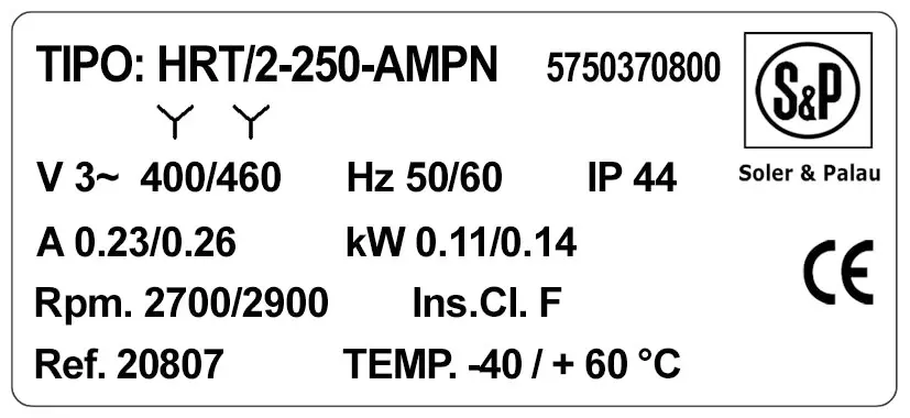 6194000065-VENTILATEUR SP HRT/2.250AMPN 2
