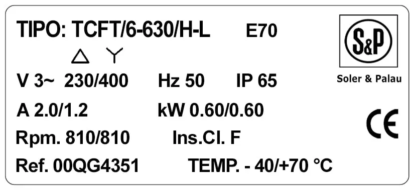 6194000510-VENTILATEUR SP TCFT/6.630/HL 2