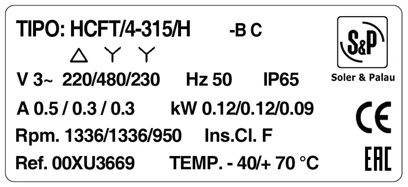 6194000790-VENTILATEUR SP HCFT/4.315/HBC 2