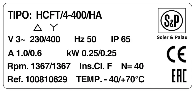 6194000792-VENTILATEUR SP HCFT/4.400/HA 2