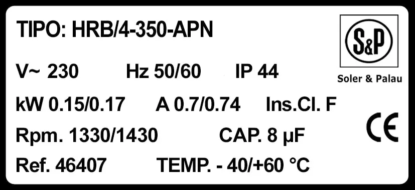 6194001052-VENTILATEUR SP HRB/4.350.APN *46407* 2