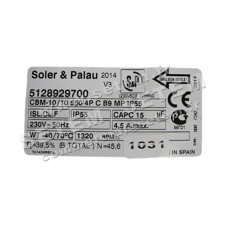 6194001205-VENTILATEUR SP CBM/4.270/270BT 550W 4P M230V YDK550.4 +BR+BB *5128929700* 2