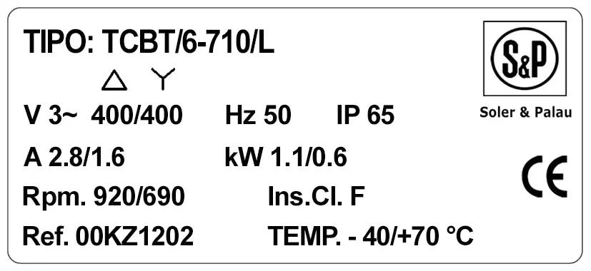 6194001553-VENTILATEUR SP TCBT/6.710/L *00KZ1202* 2