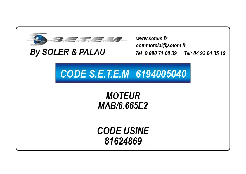 6194005040-MOTEUR S&P MAB/6.665E2 *81624869*