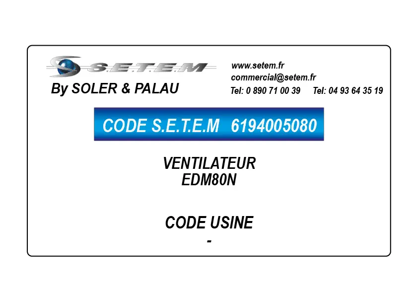 6194005080-VENTILATEUR SP EDM80N