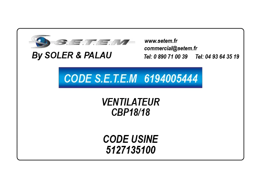 6194005444-VENTILATEUR SP CBP18/18 *5127135100*