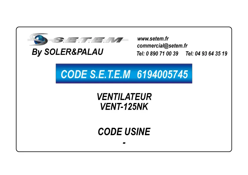6194005745-VENTILATEUR SP VENT-125NK