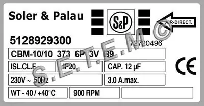 6194009919-VENTILATEUR S&P CBM10/10 373W 6P M230V 3V B9MP +BR *5128929300* 3