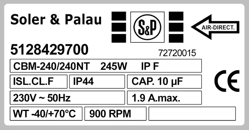 6194009997-VENTILATEUR SP CBM.240/240NT 245W 6P M230V 1V YDK250.6 *5128429700* 2