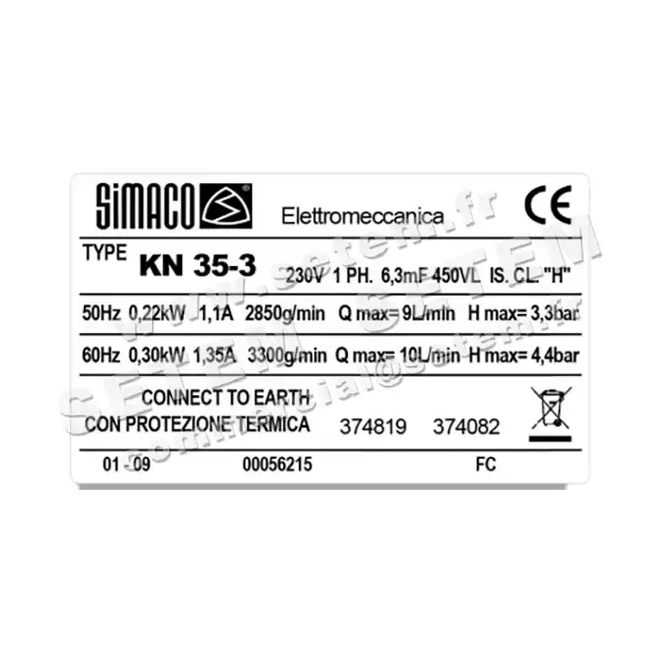 6200009453-POMPE SIMACO KN35-3 M230V 2