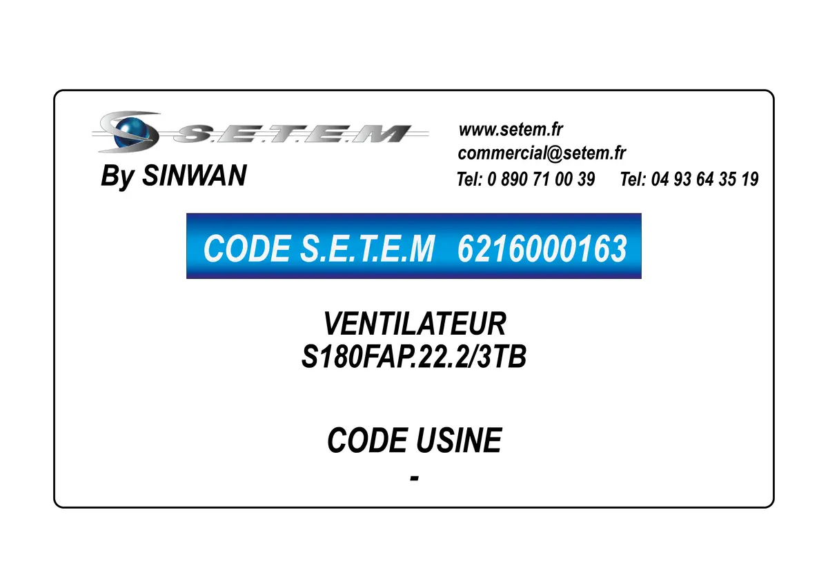 6216000163-VENTILATEUR SINWAN S180FAP.22.2/3TB