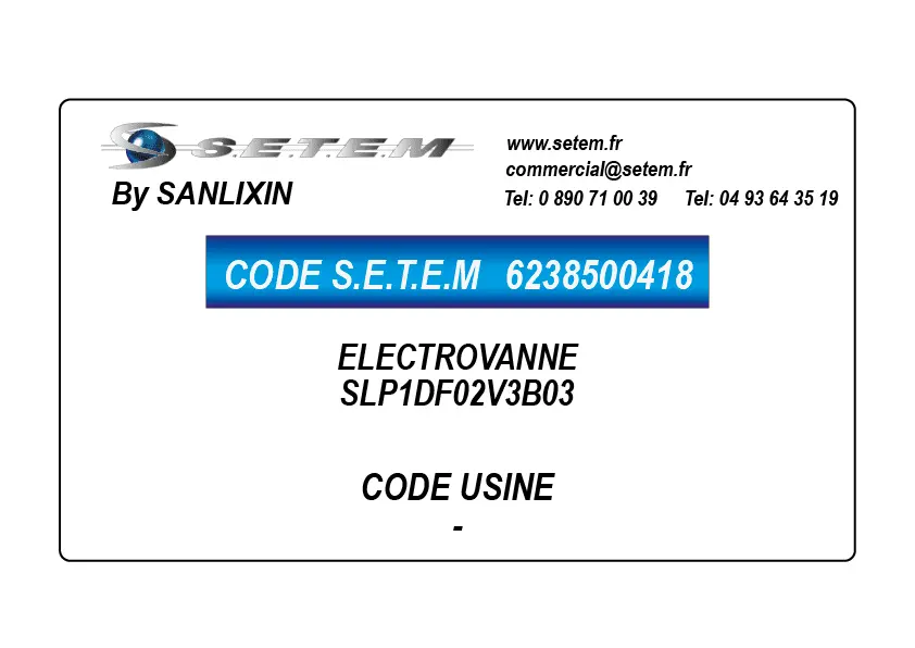 6238500418-ELECTROVANNE SANLIXIN SLP1DF02V3B03