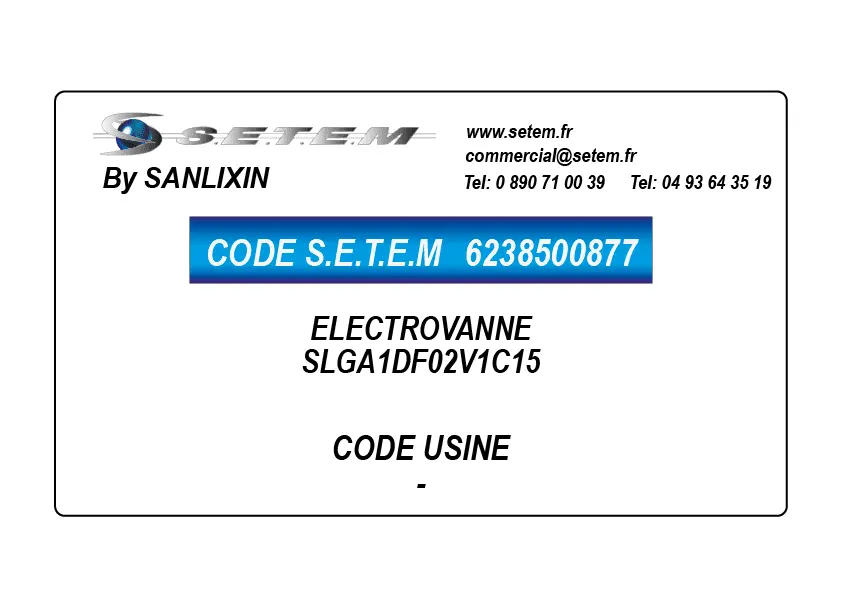 6238500877-ELECTROVANNE SANLIXIN SLGA1DF02V1C15