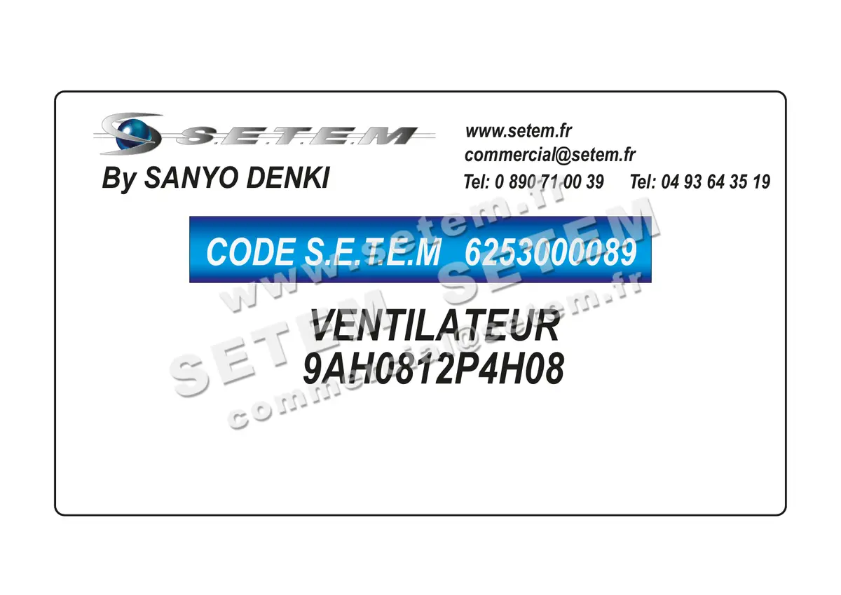 6253000089-VENTILATEUR SANYODENKI 9AH0812P4H08