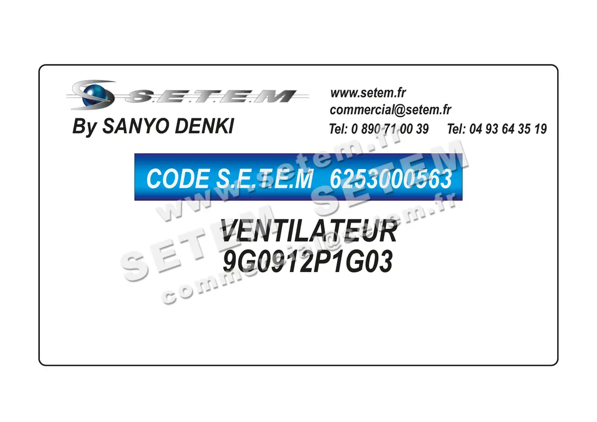 6253000563-VENTILATEUR SANYODENKI 9G0912P1G03