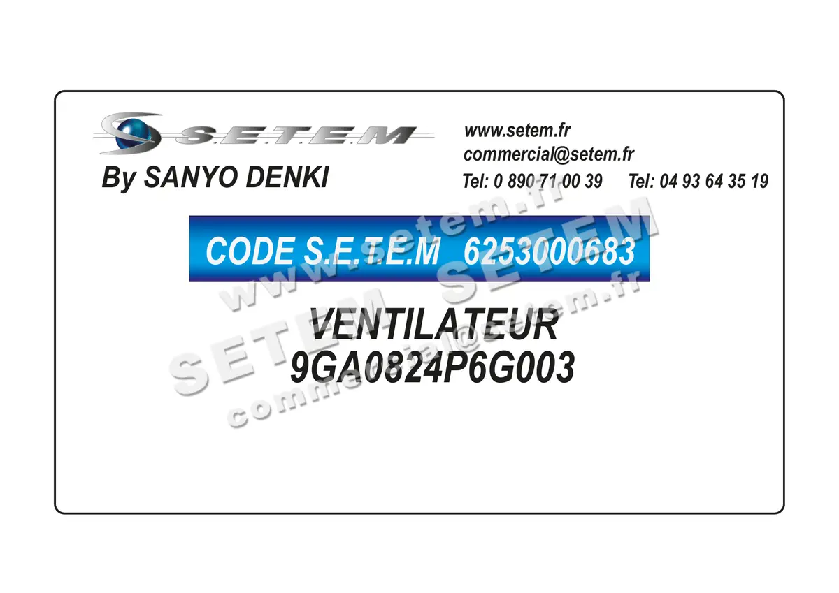 6253000683-VENTILATEUR SANYODENKI 9GA0824P6G003
