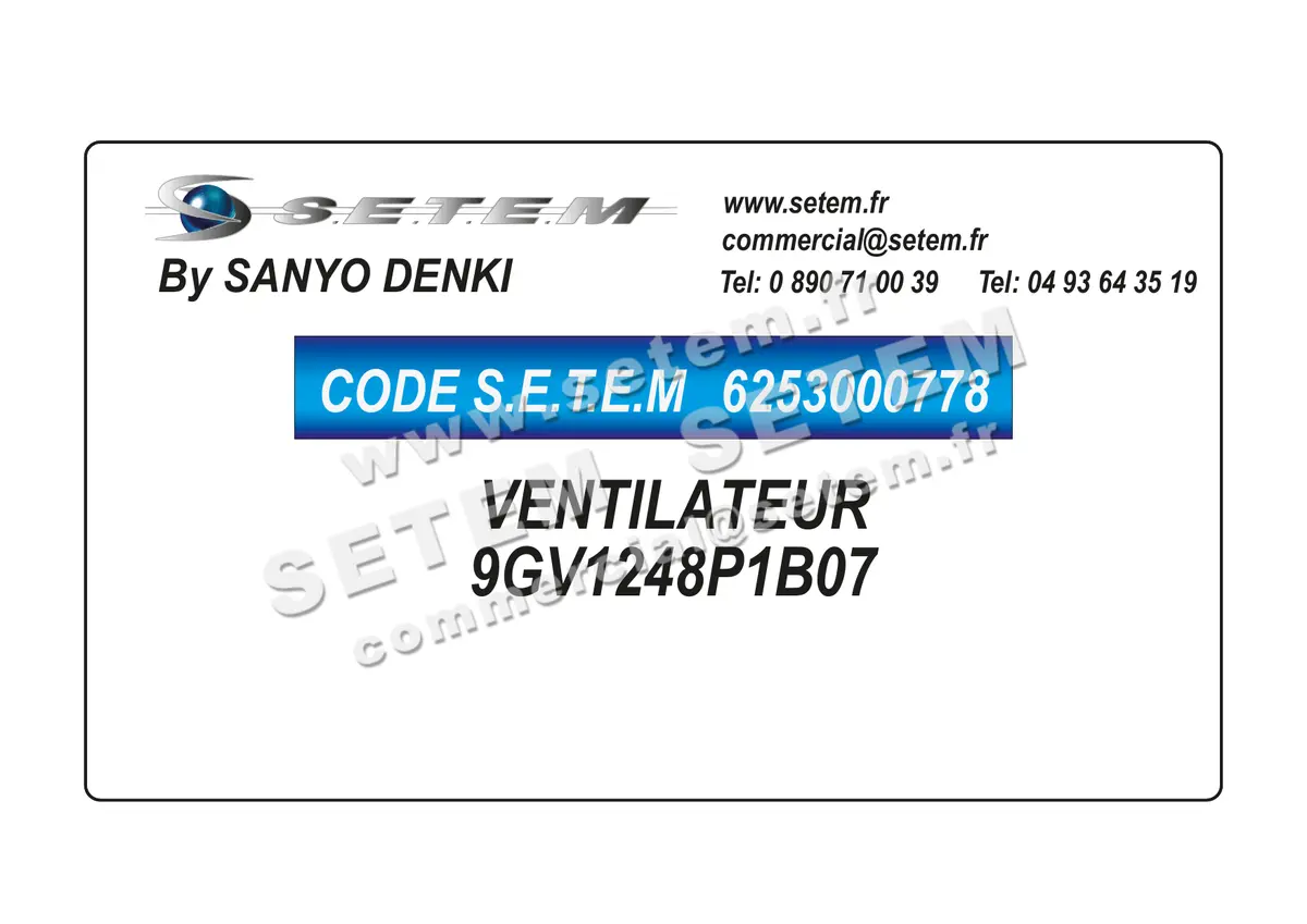 6253000778-VENTILATEUR SANYODENKI 9GV1248P1B07