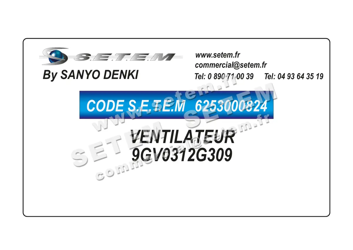 6253000824-VENTILATEUR SANYODENKI 9GV0312G309