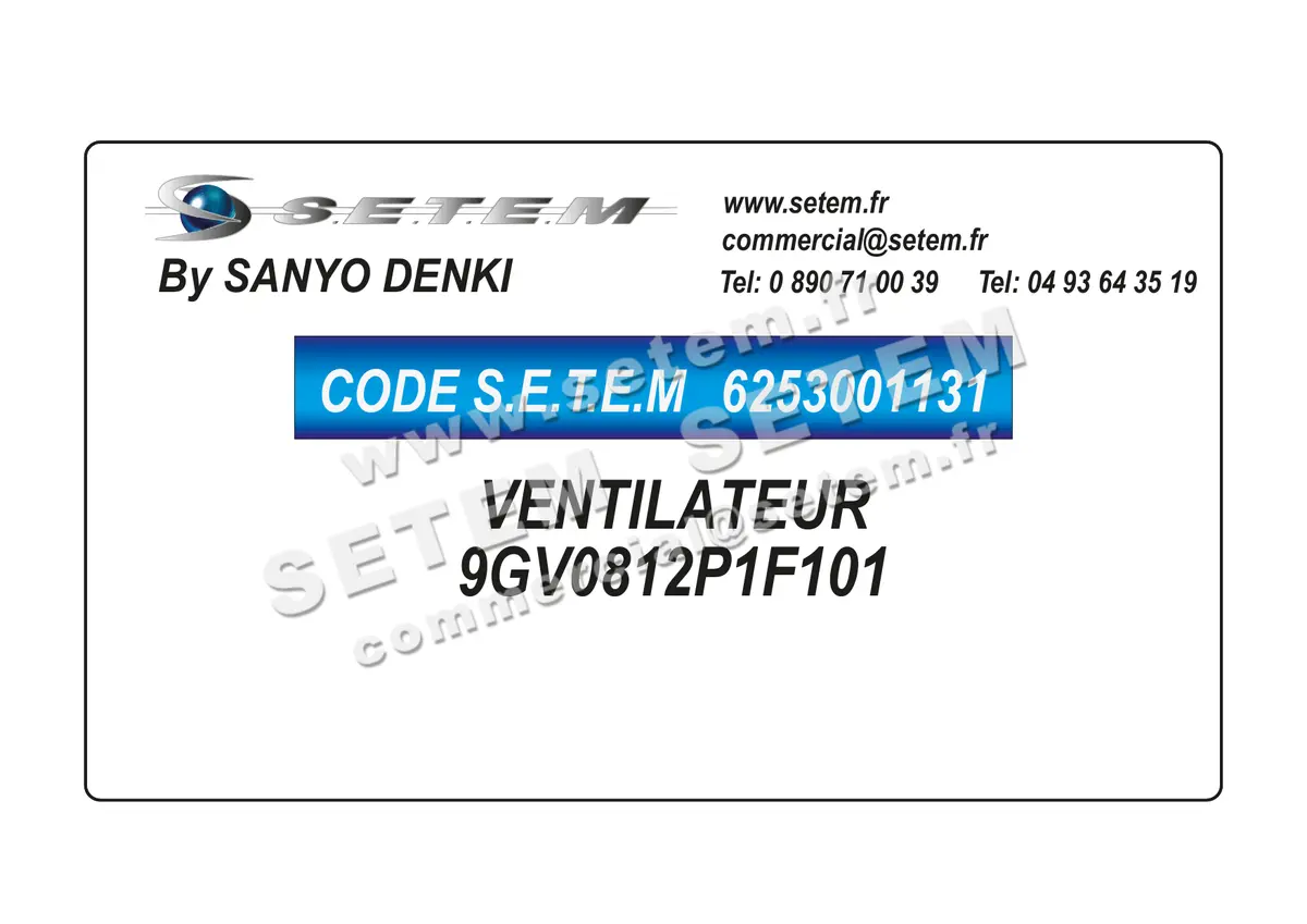 6253001131-VENTILATEUR SANYODENKI 9GV0812P1F101