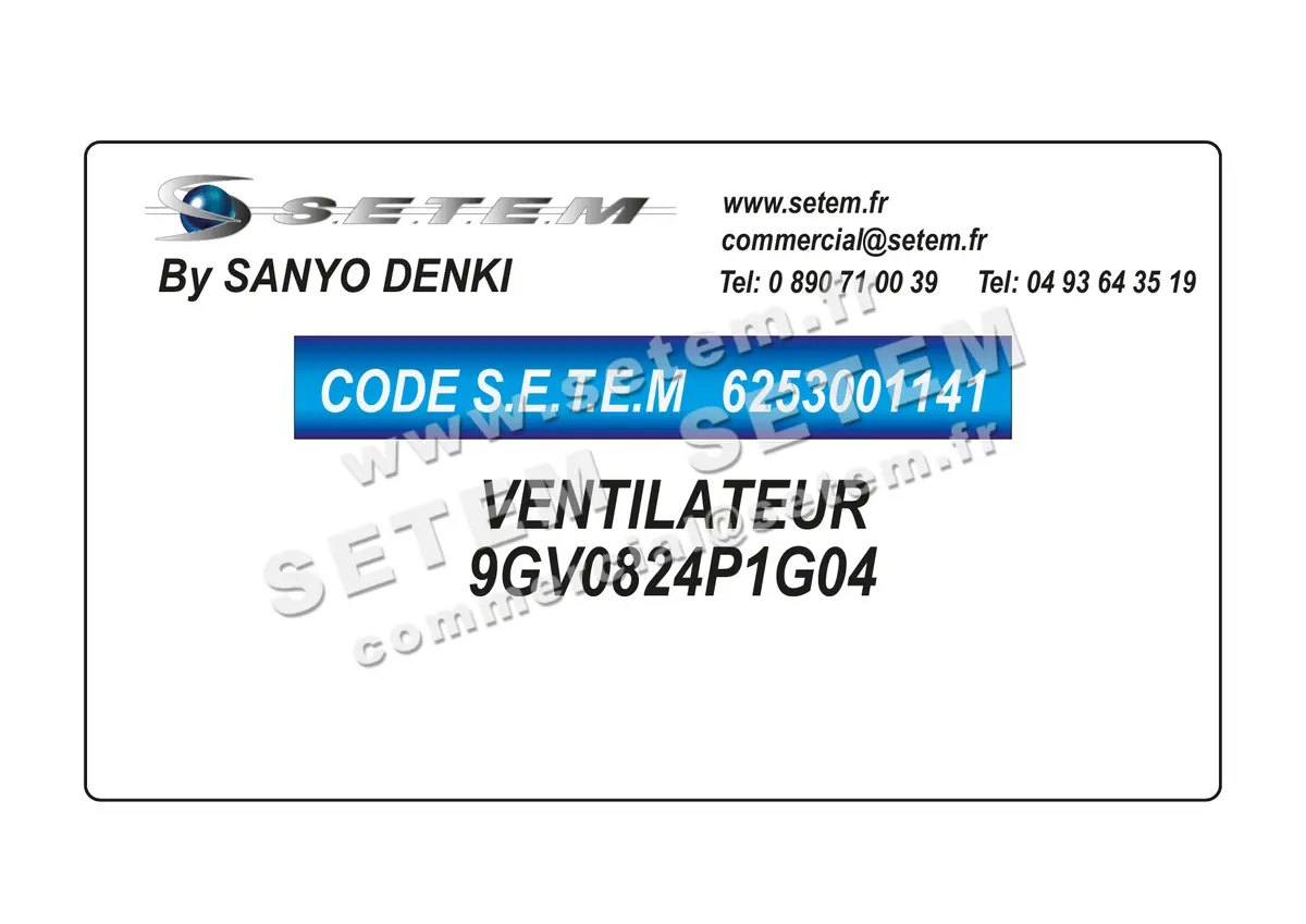 6253001141-VENTILATEUR SANYODENKI 9GV0824P1G04