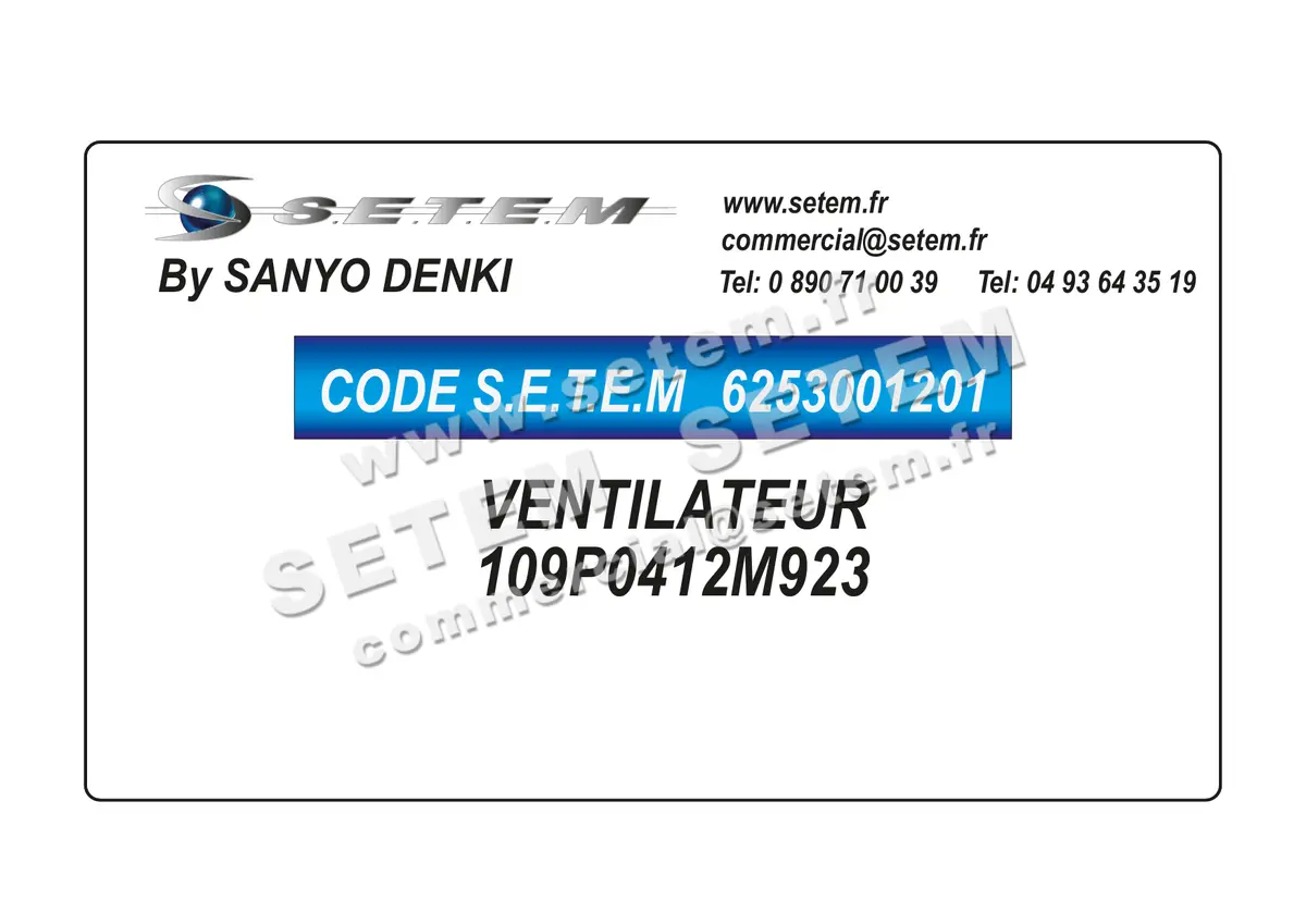 6253001201-VENTILATEUR SANYODENKI 109P0412M923