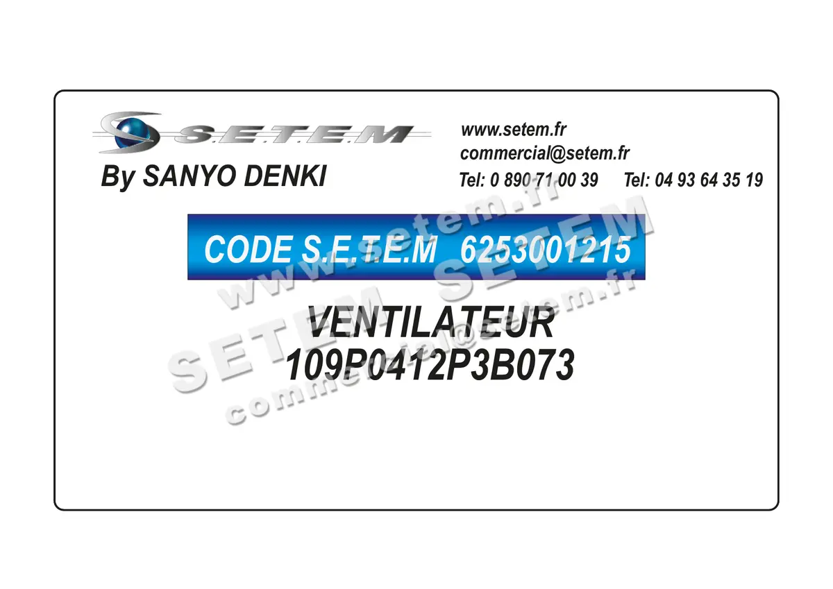 6253001215-VENTILATEUR SANYODENKI 109P0412P3B073