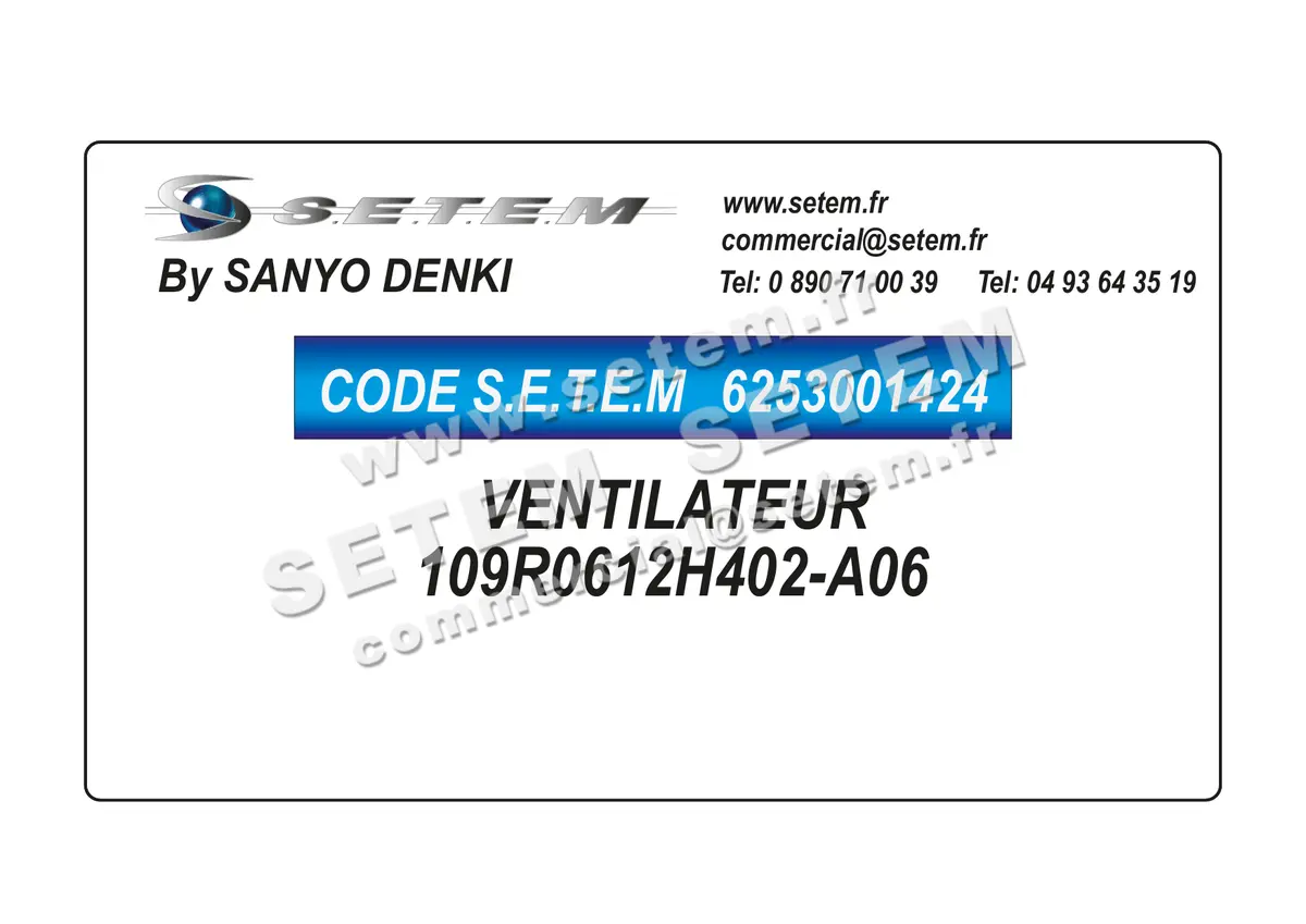 6253001424-VENTILATEUR SANYODENKI 109R0612H402-A06