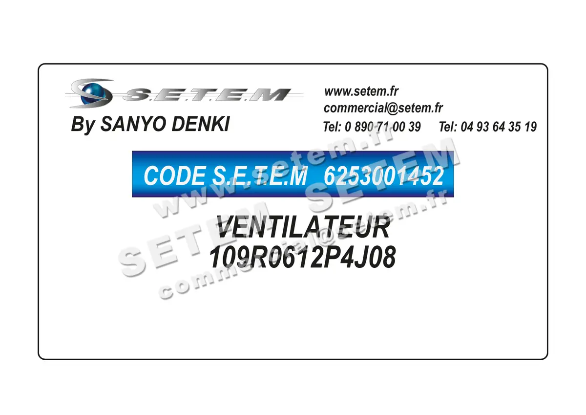 6253001452-VENTILATEUR SANYODENKI 109R0612P4J08