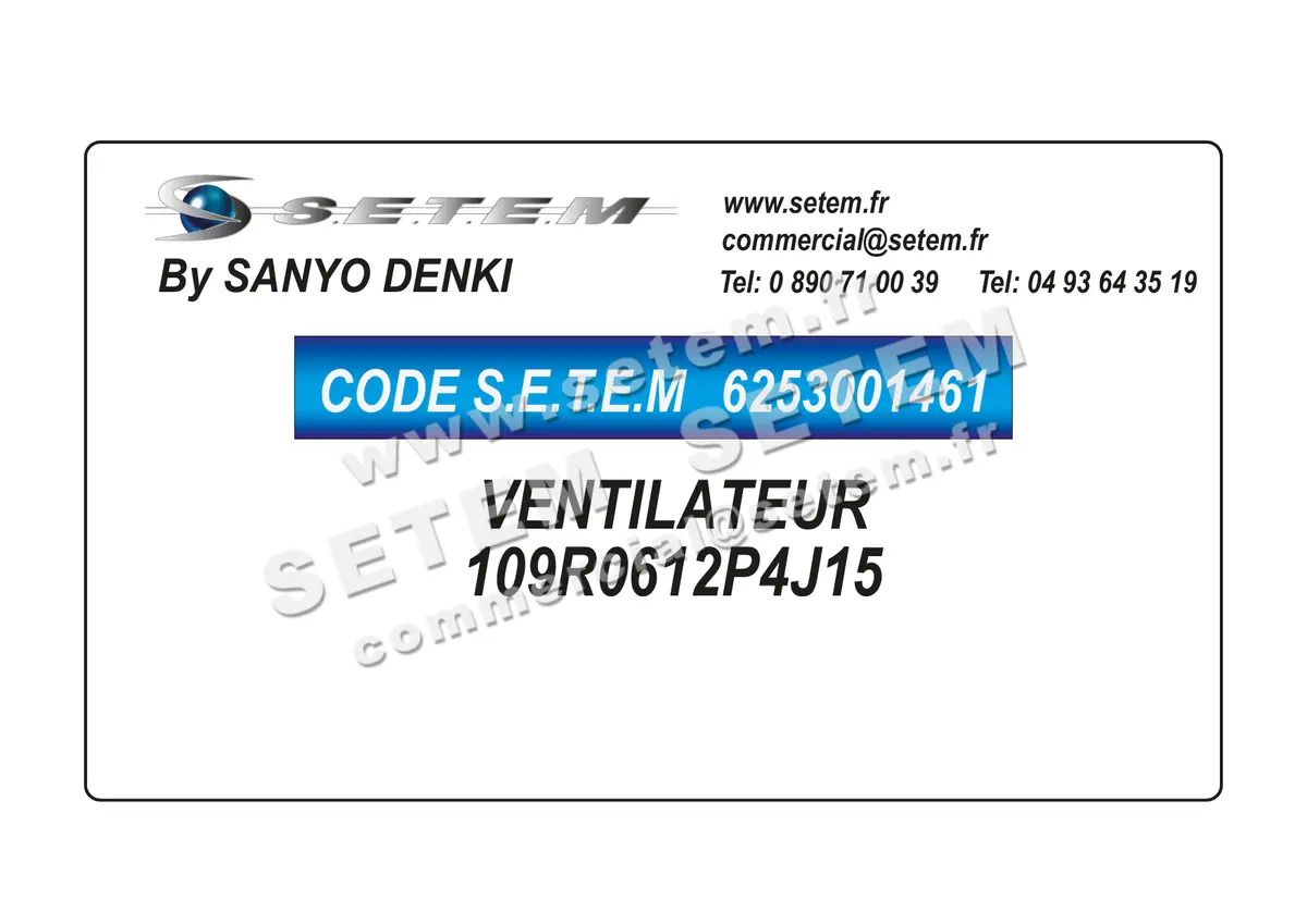 6253001461-VENTILATEUR SANYODENKI 109R0612P4J15