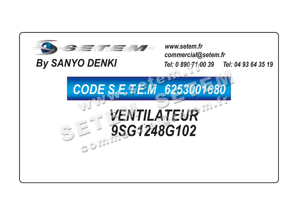 6253001680-VENTILATEUR SANYODENKI 9SG1248G102