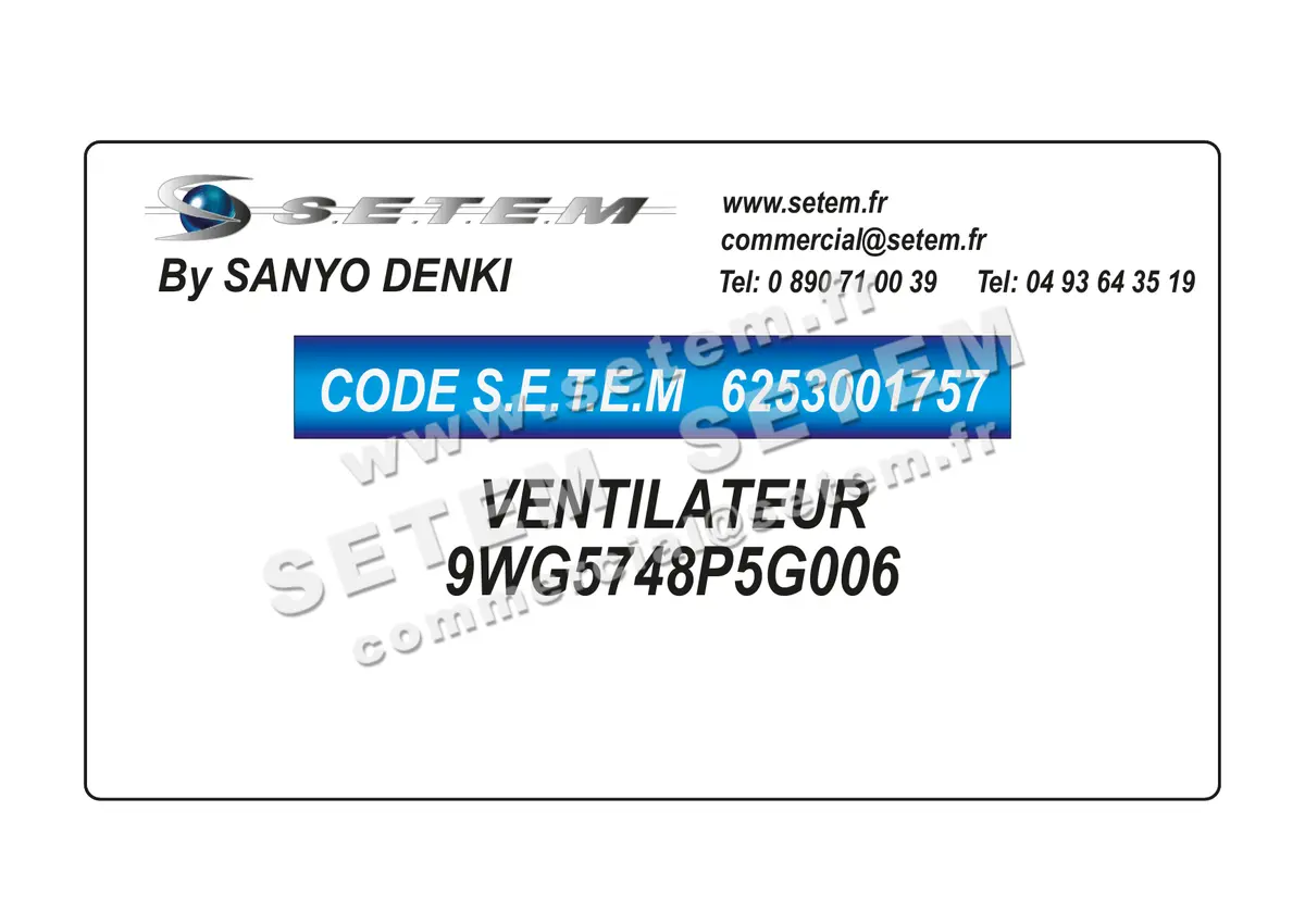 6253001757-VENTILATEUR SANYODENKI 9WG5748P5G006