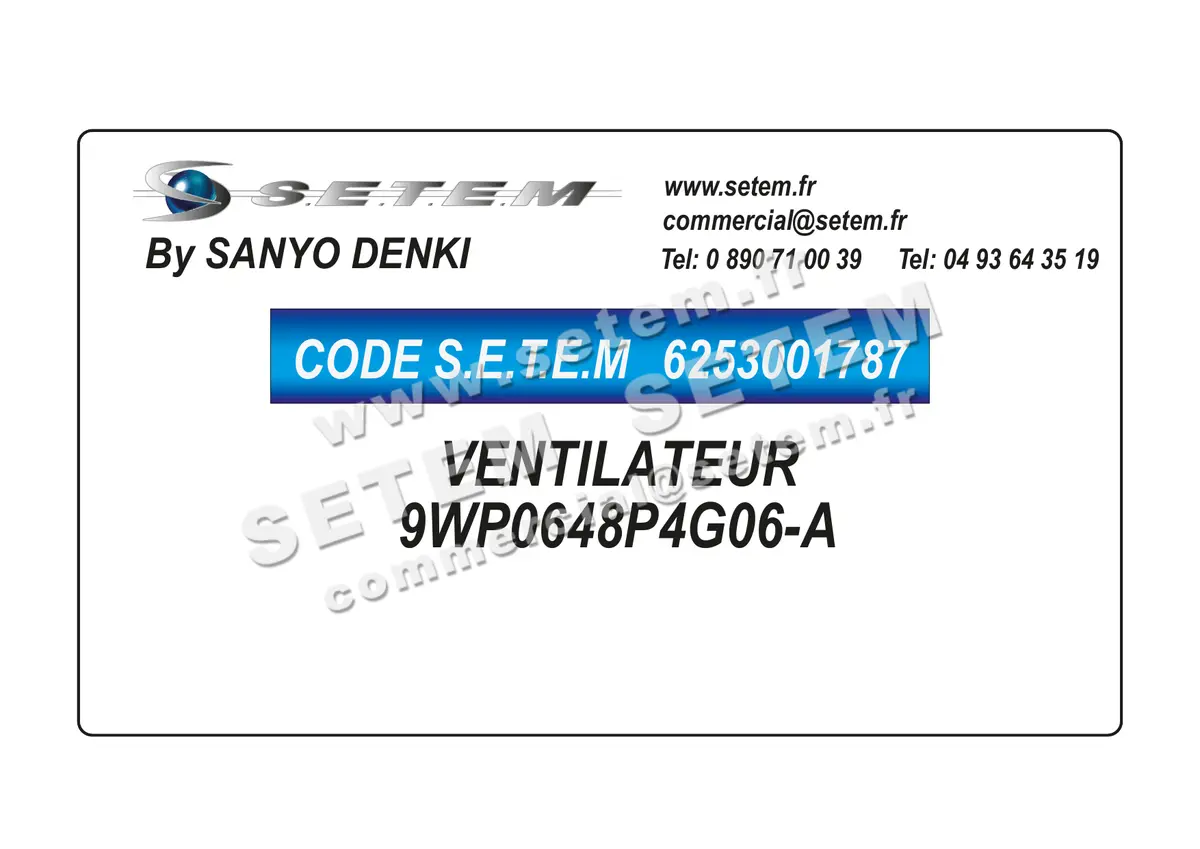 6253001787-VENTILATEUR SANYODENKI 9WP0648P4G06-A