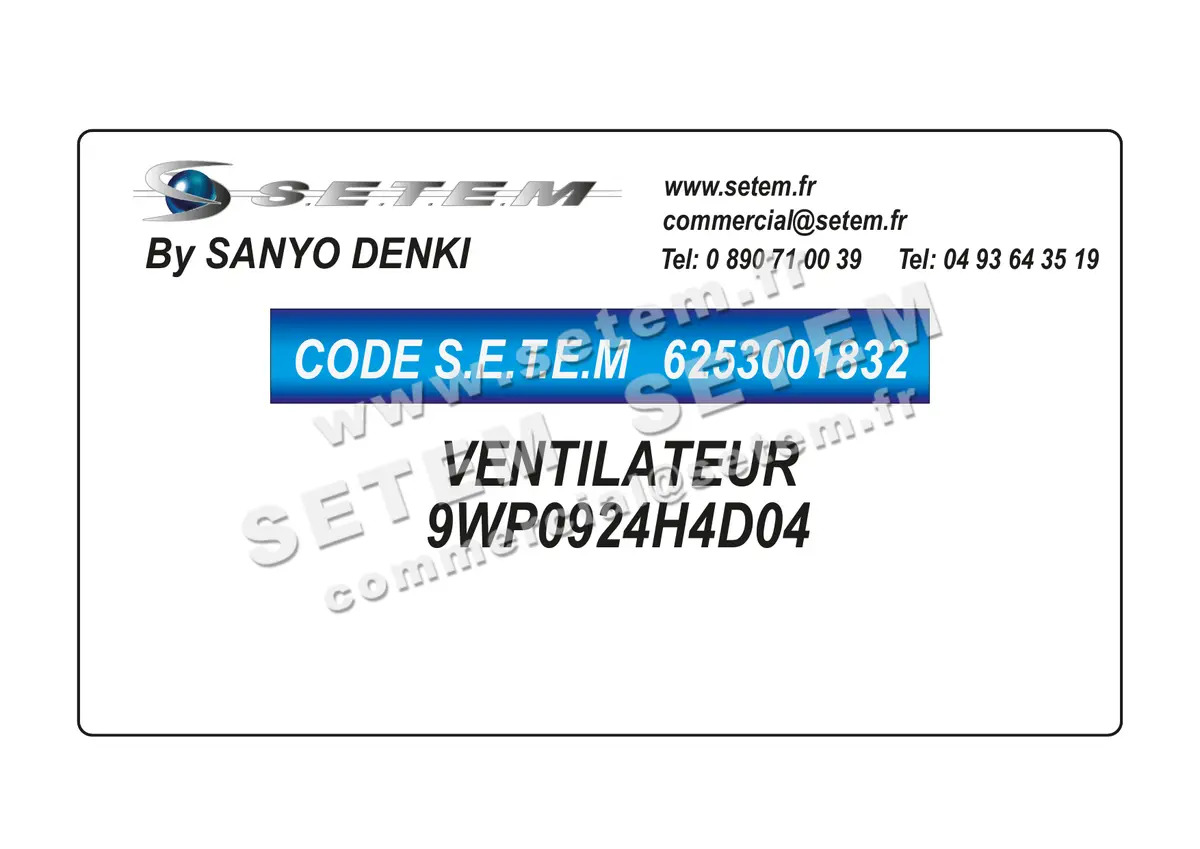 6253001832-VENTILATEUR SANYODENKI 9WP0924H4D04