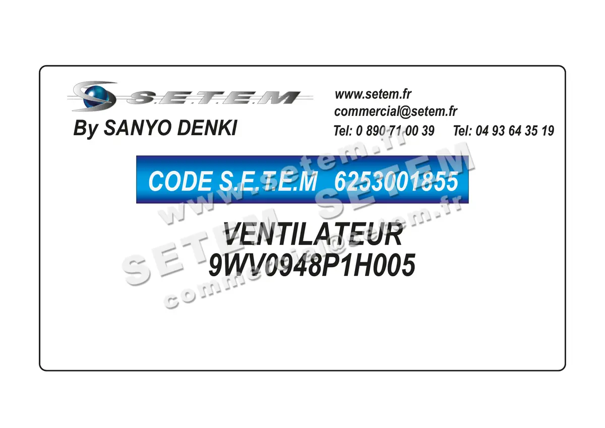 6253001855-VENTILATEUR SANYODENKI 9WV0948P1H005