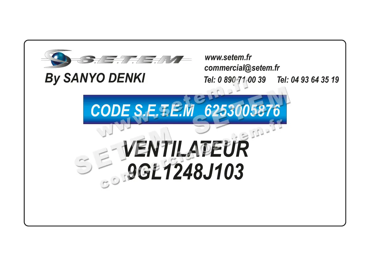 6253005876-VENTILATEUR SANYODENKI 9GL1248J103 4