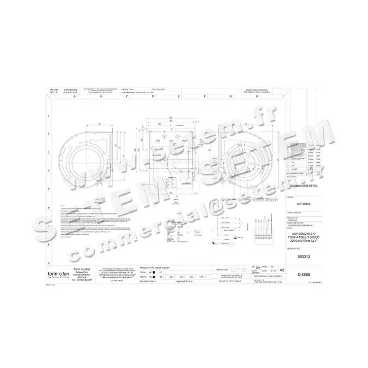 6345002110-VENTILATEUR TORIN DDC270.270 750W 4P M230V 3V *83313*