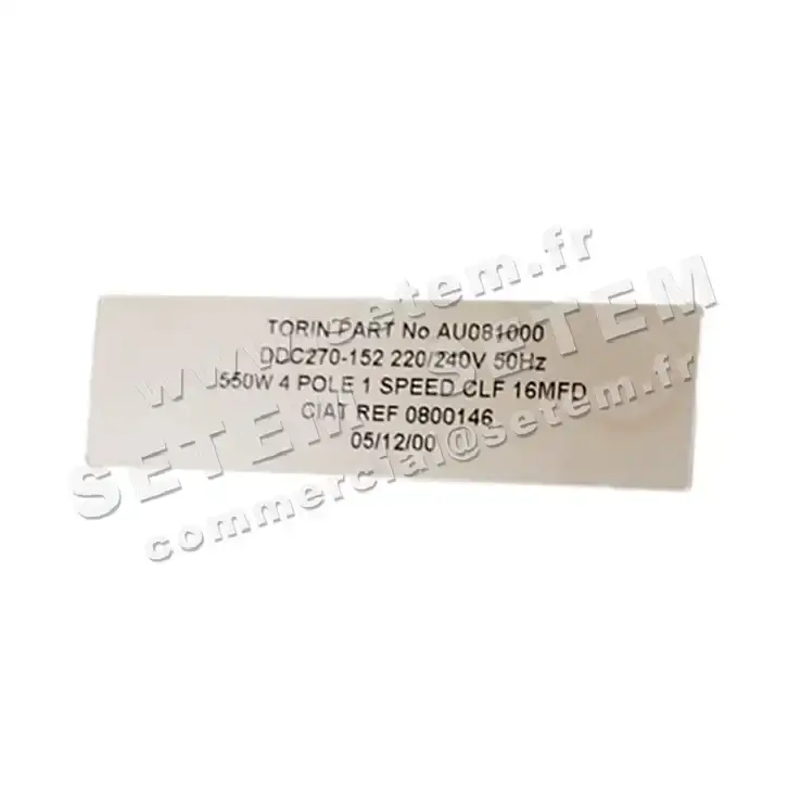 6345003810-VENTILATEUR TORIN DDC270-152 550W 4P M230V 1V "0800146" *AU081000* 3
