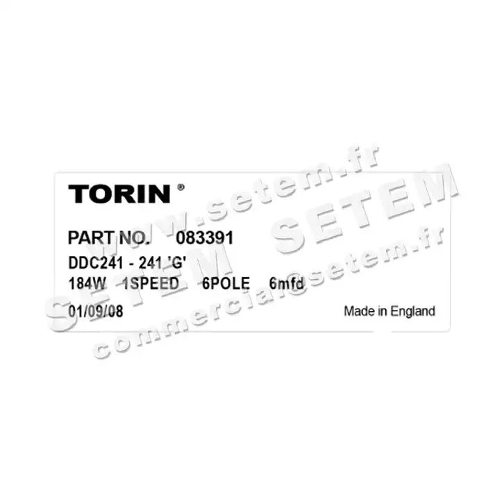 6345009883-VENTILATEUR TORIN DDC241.241G *83391* 2