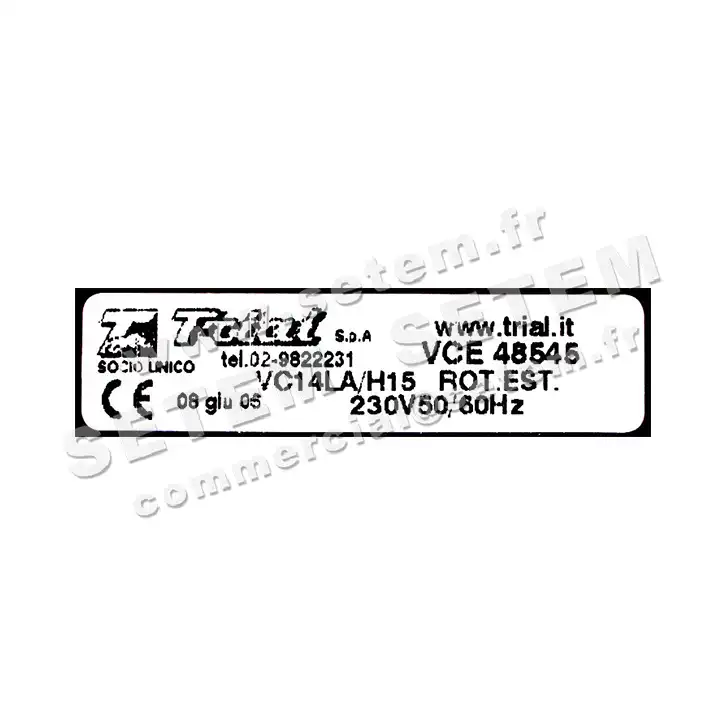 6353004014-VENTILATEUR TRIAL VCE48545 VC14LA/H15 2