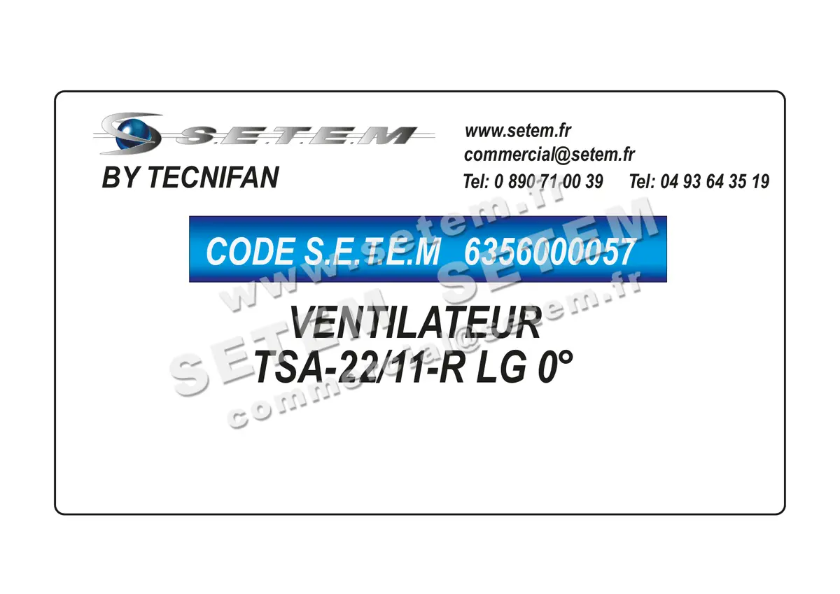6356000057-VENTILATEUR TECNIFAN TSA-22/11-R LG 0°