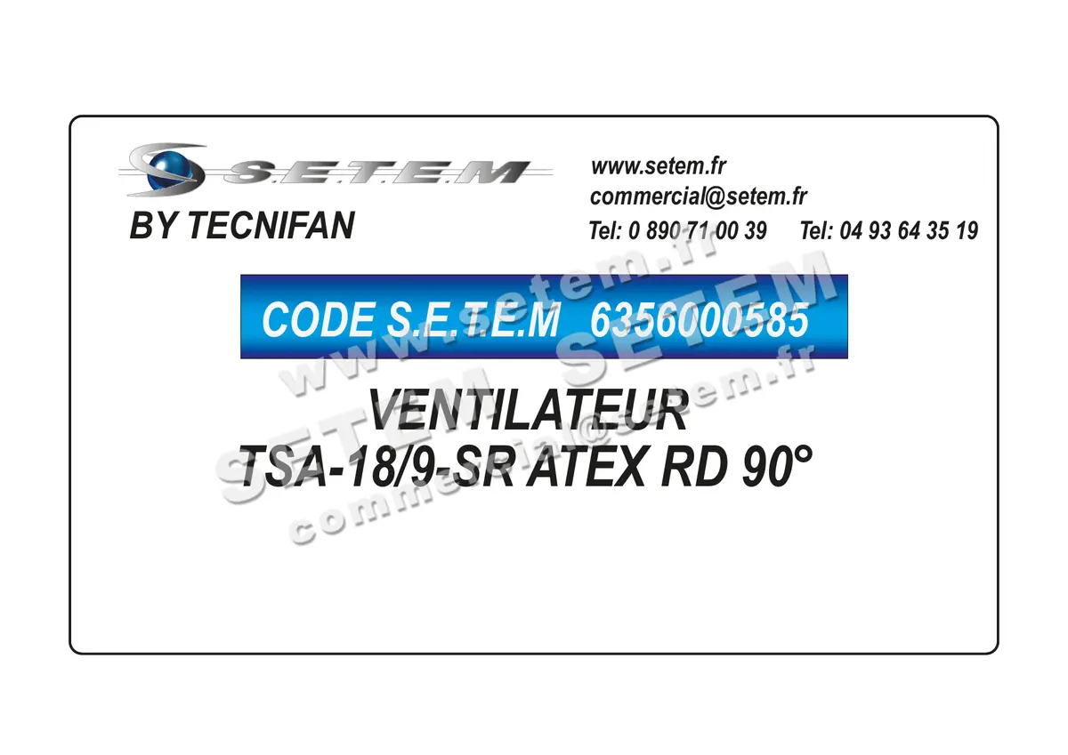 6356000585-VENTILATEUR TECNIFAN TSA-18/9-SR ATEX RD 90°