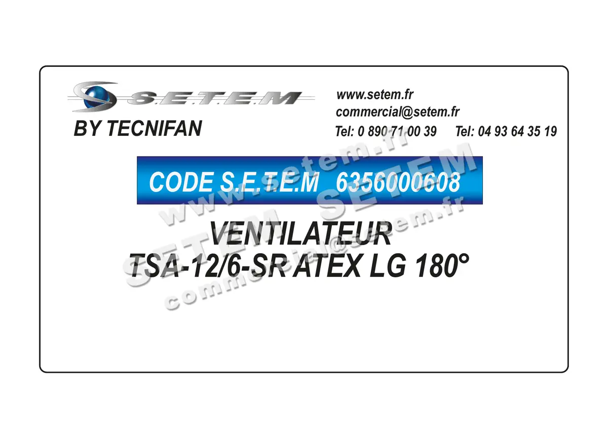6356000608-VENTILATEUR TECNIFAN TSA-12/6-SR ATEX LG 180°